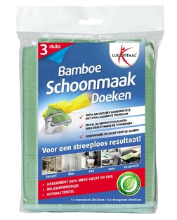 Lucovitaal Bamboe Schoonmaakdoeken 3ST