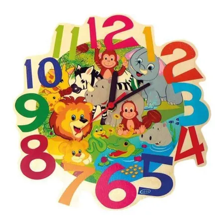 Hess Kinderwanduhr Dschungeltiere, Ø 21 cm