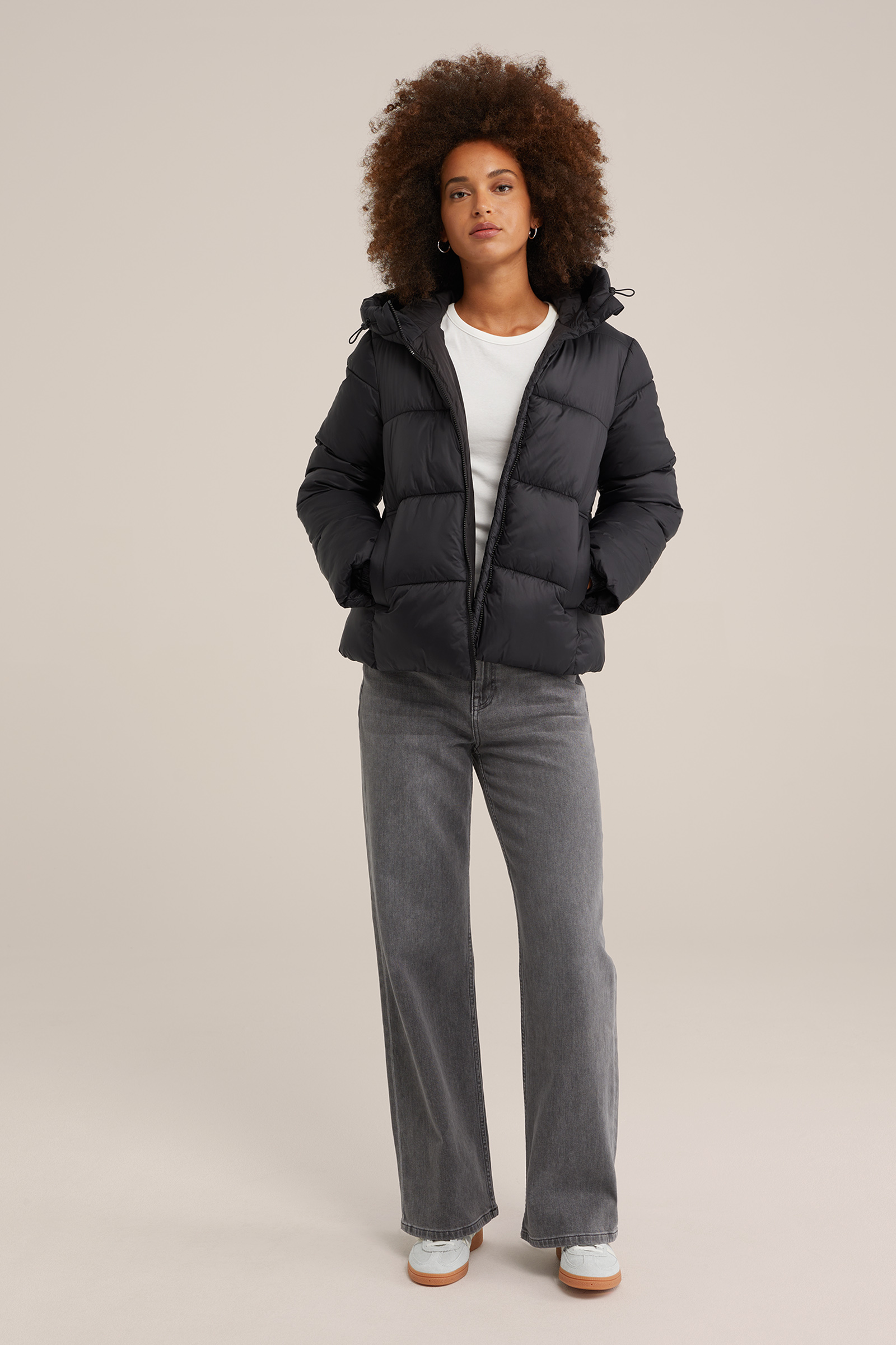 gewatteerde jacket WE Fashion Zwart