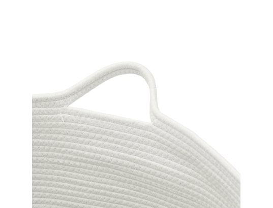 VIDAXL - Panier à linge beige et blanc ø55x36 cm coton