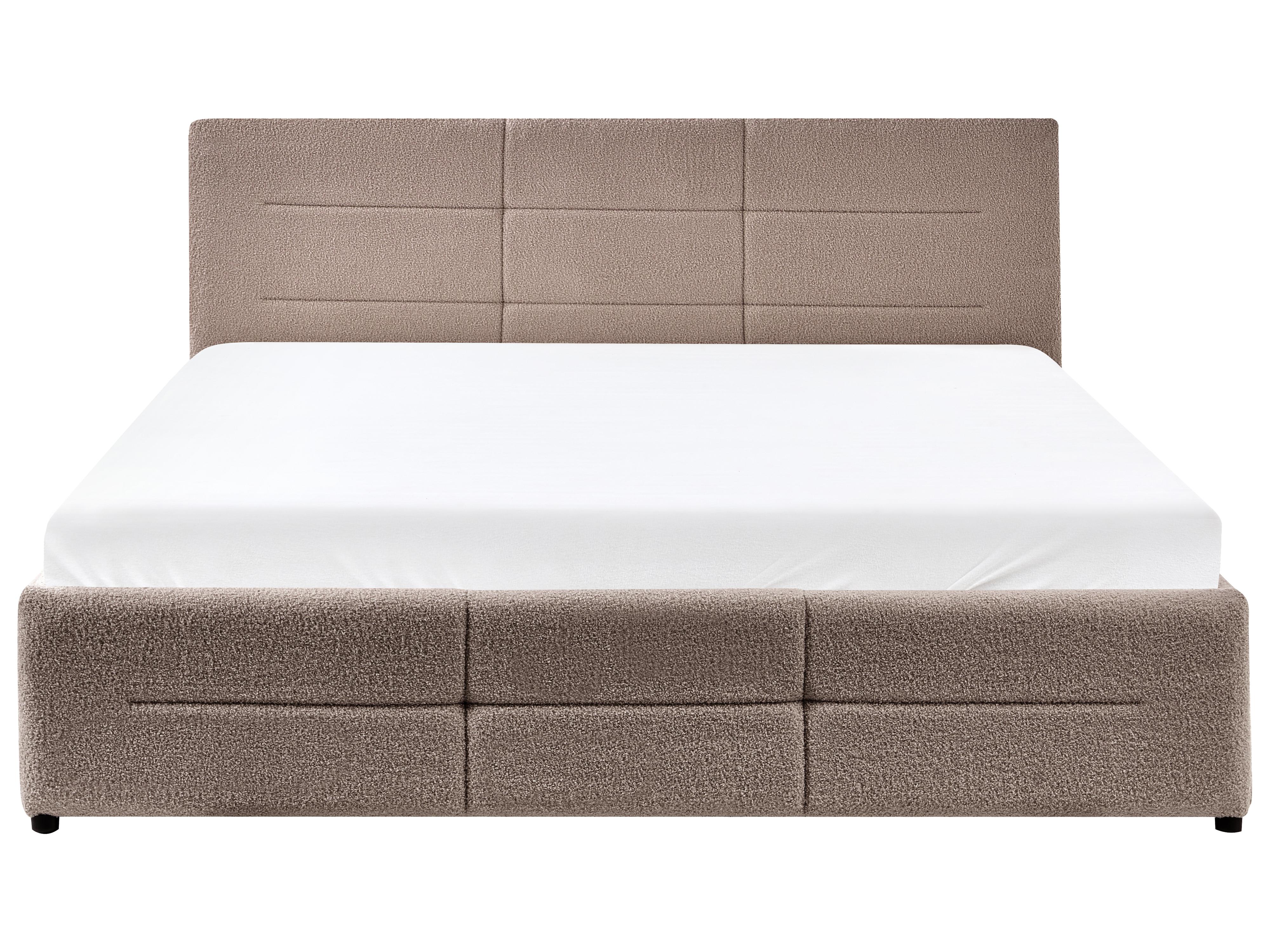 Bed met opbergruimte Bouclé MASSOGNES 160 x 200 cm Taupe