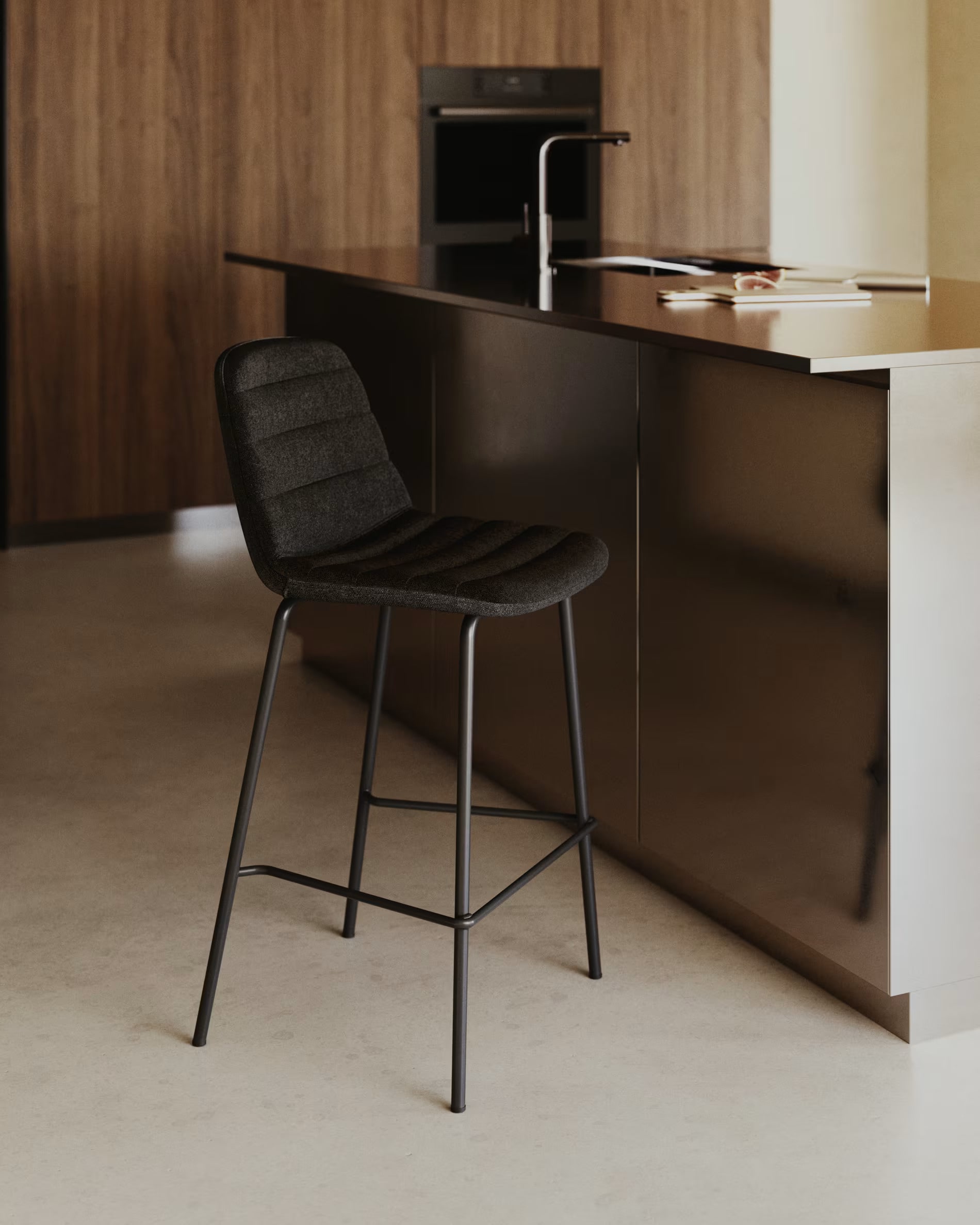 Kave Home Barhocker ZUNILDA schwarz/mattschwarz