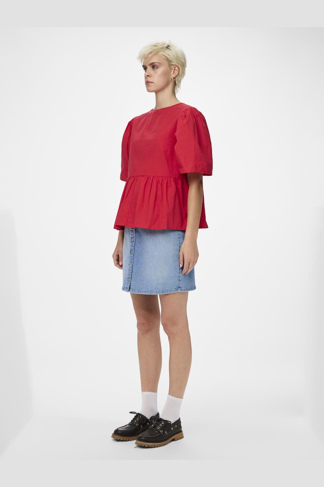 Pieces Pcmaya Ss O-Neck Bow Top 4738958 high risk red
