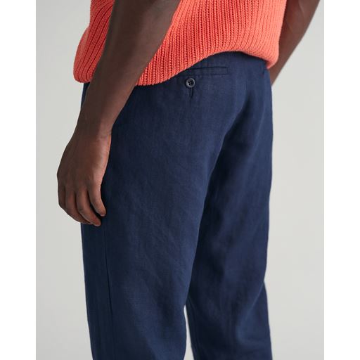 GANT Relaxed Fit Hørbukser, Marine, XL