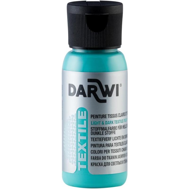 DARWI Flacon de 50 ml de Peinture Textile Opaque - Vert menthe