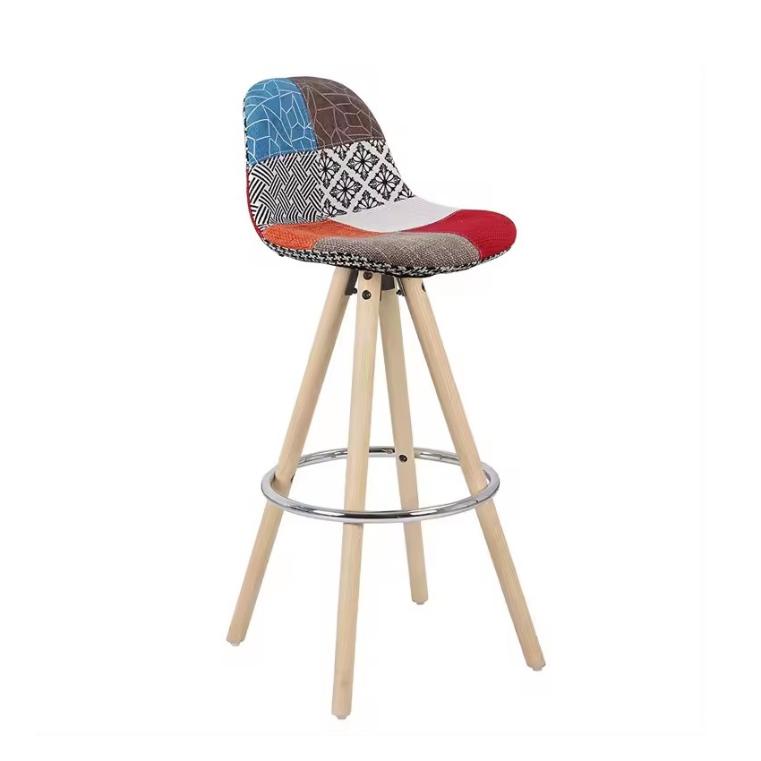 Barhocker AMALIA 2er Set bunt/natur