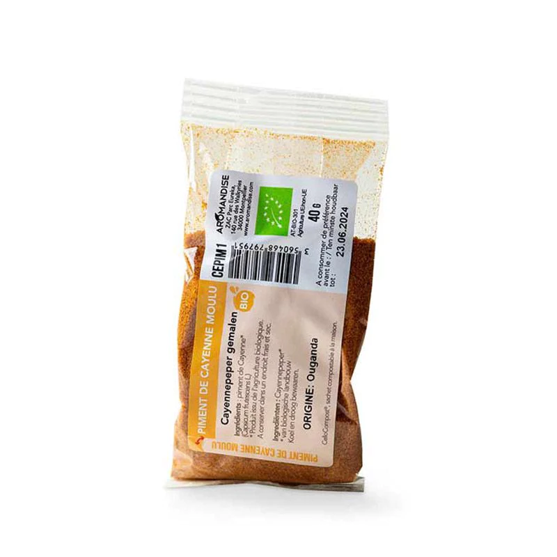 Piment cayenne moulu bio - 40 g Aromandise