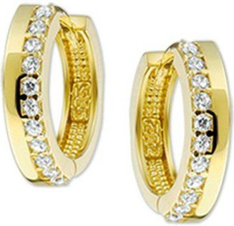 klapoorringen zirkonia 14K geelgoud 4016430