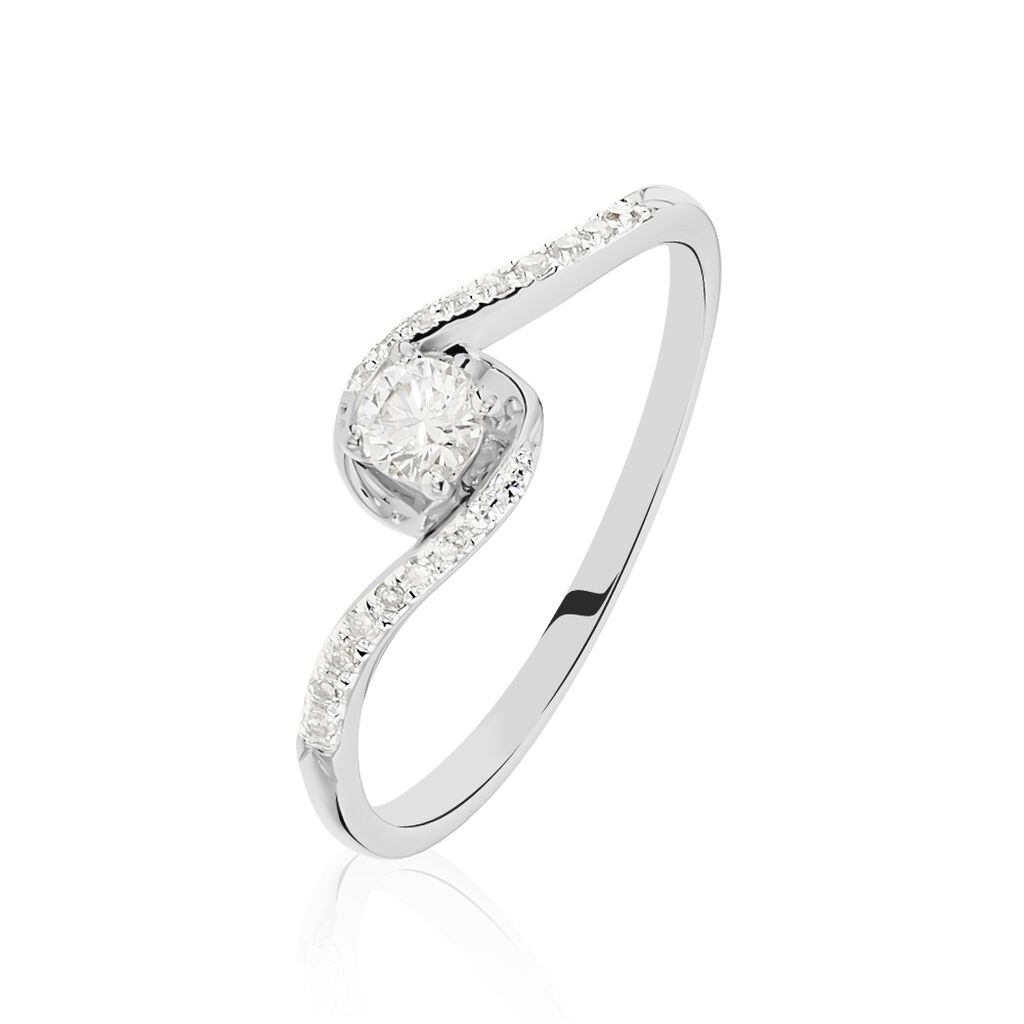 Bague Vrille Accompagnee Or Blanc Diamant