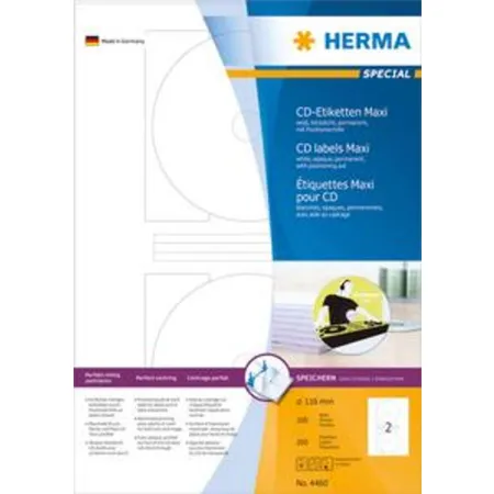 HERMA CD-Etiketten Maxi A4 weiß Ø 116 mm