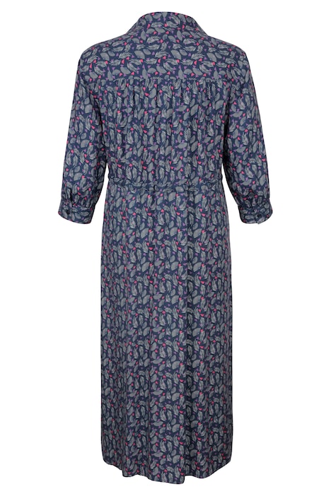 Hemdblusenkleid, Midilänge, Alloverdruck, Knopfleiste, 3/4-Ärmel