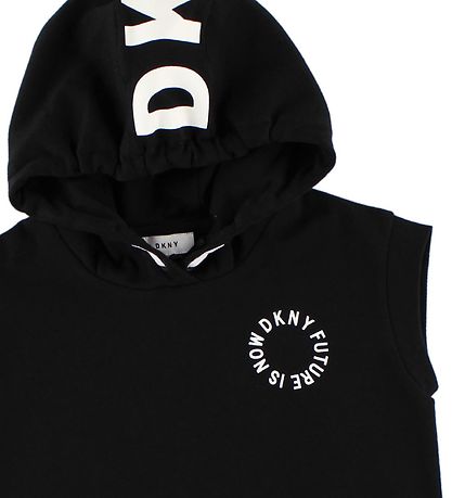 DKNY Kjole m. H?tte - Sort m. Print