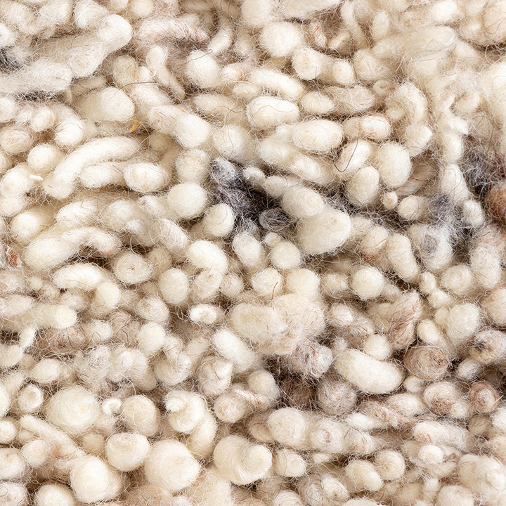 Hoogpolig Wollen vloerkleed - Royal Creme / Taupe Gemeleerd