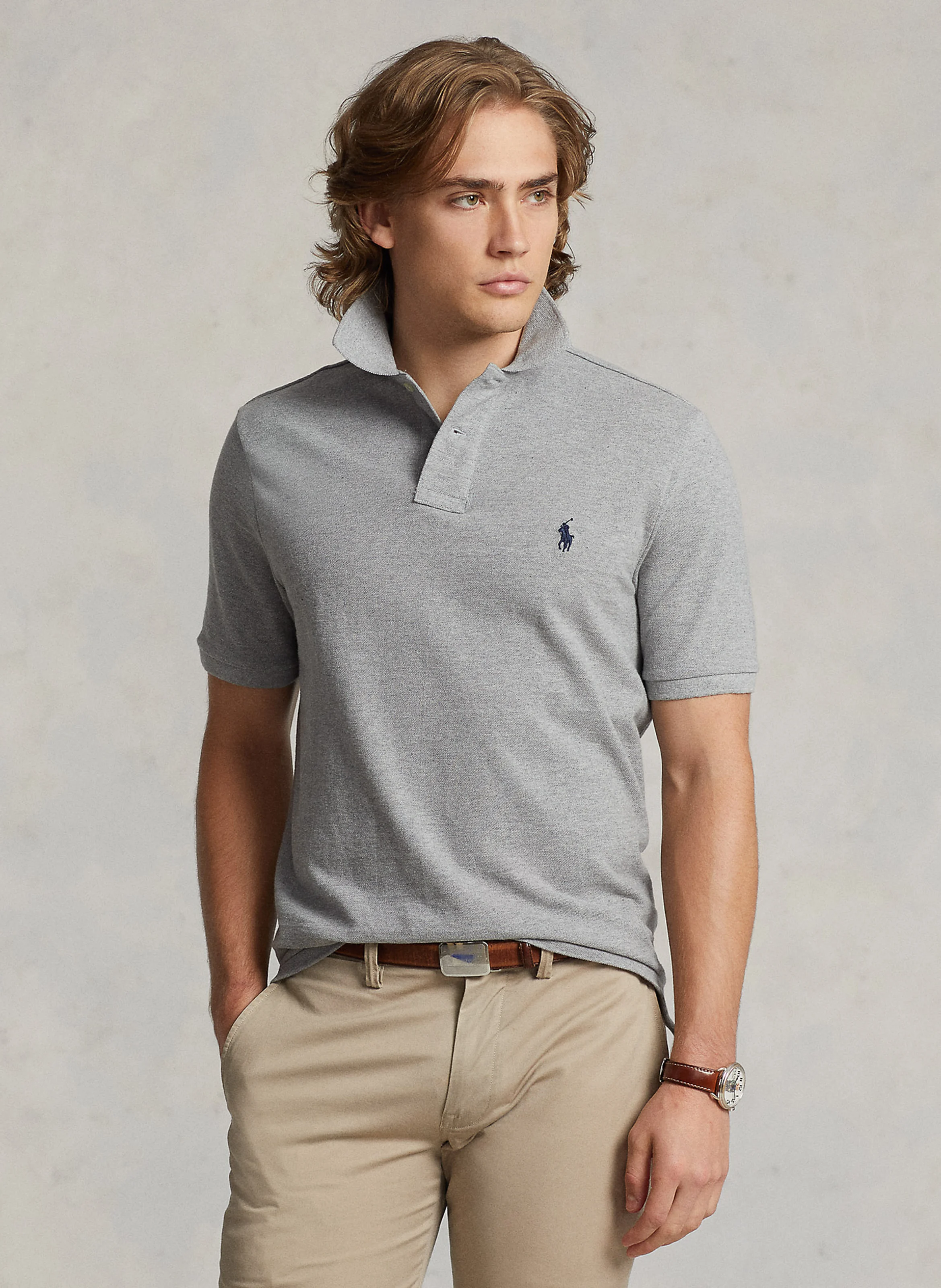 Polo slim-fit en coton | Gris