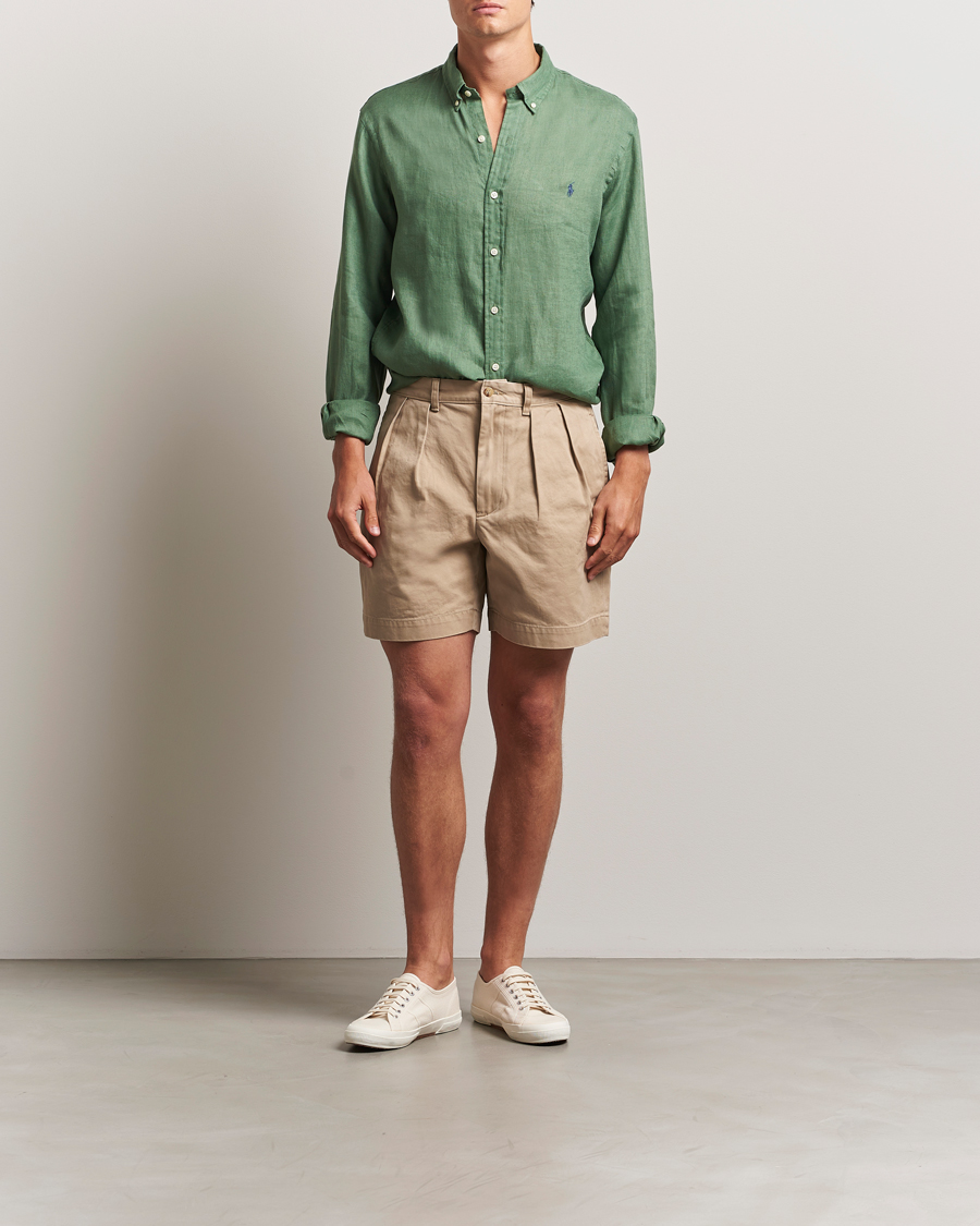 Polo Ralph Lauren Slim Fit Linen Shirt Fatigue