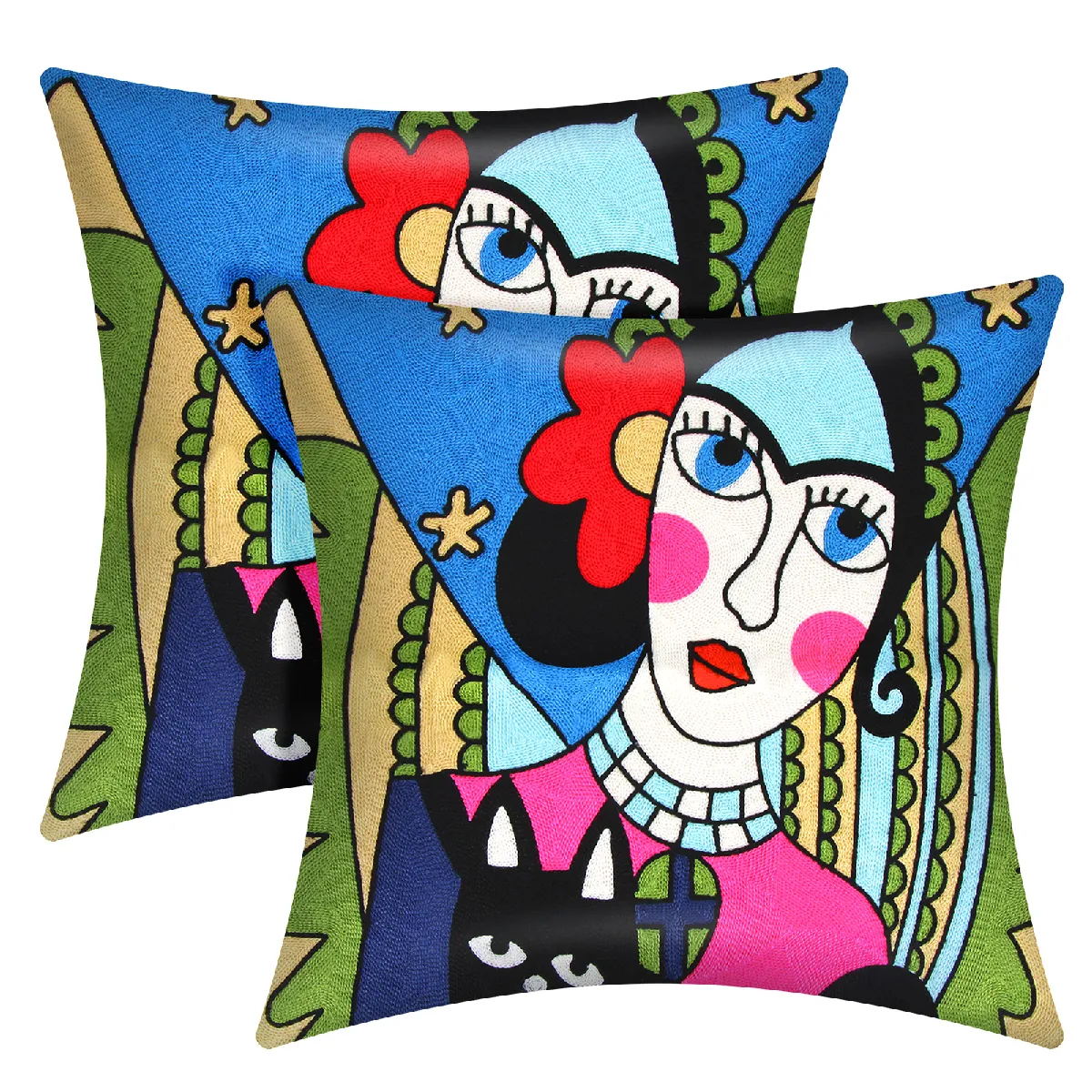 AVIZAR Housses de Coussin - Art Phantura 45x45 cm