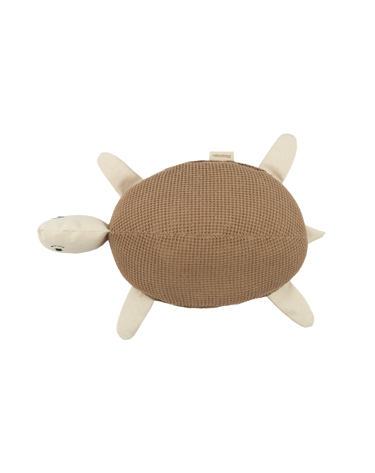 Coussin wabi-sabi tortue brodé en coton lavé | Marron