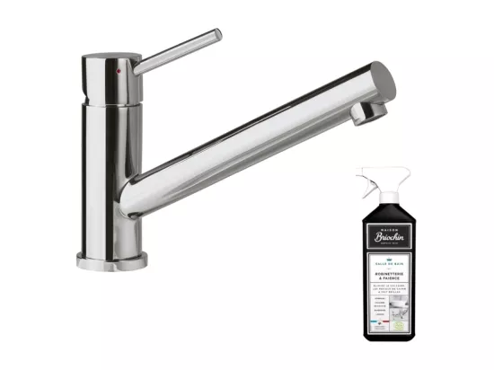 Robinet cuisine VILLEROY ET BOCH Como Acier massif poli + nettoyant