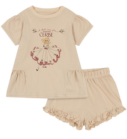 Konges Sløjd S?t - T-shirt/Shorts - Famo Frill - Smoke Gray