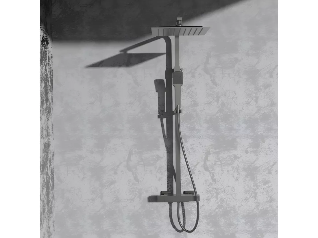 Quartos colonne de douche avec thermostatique 300 gris gun métal - Essebagno