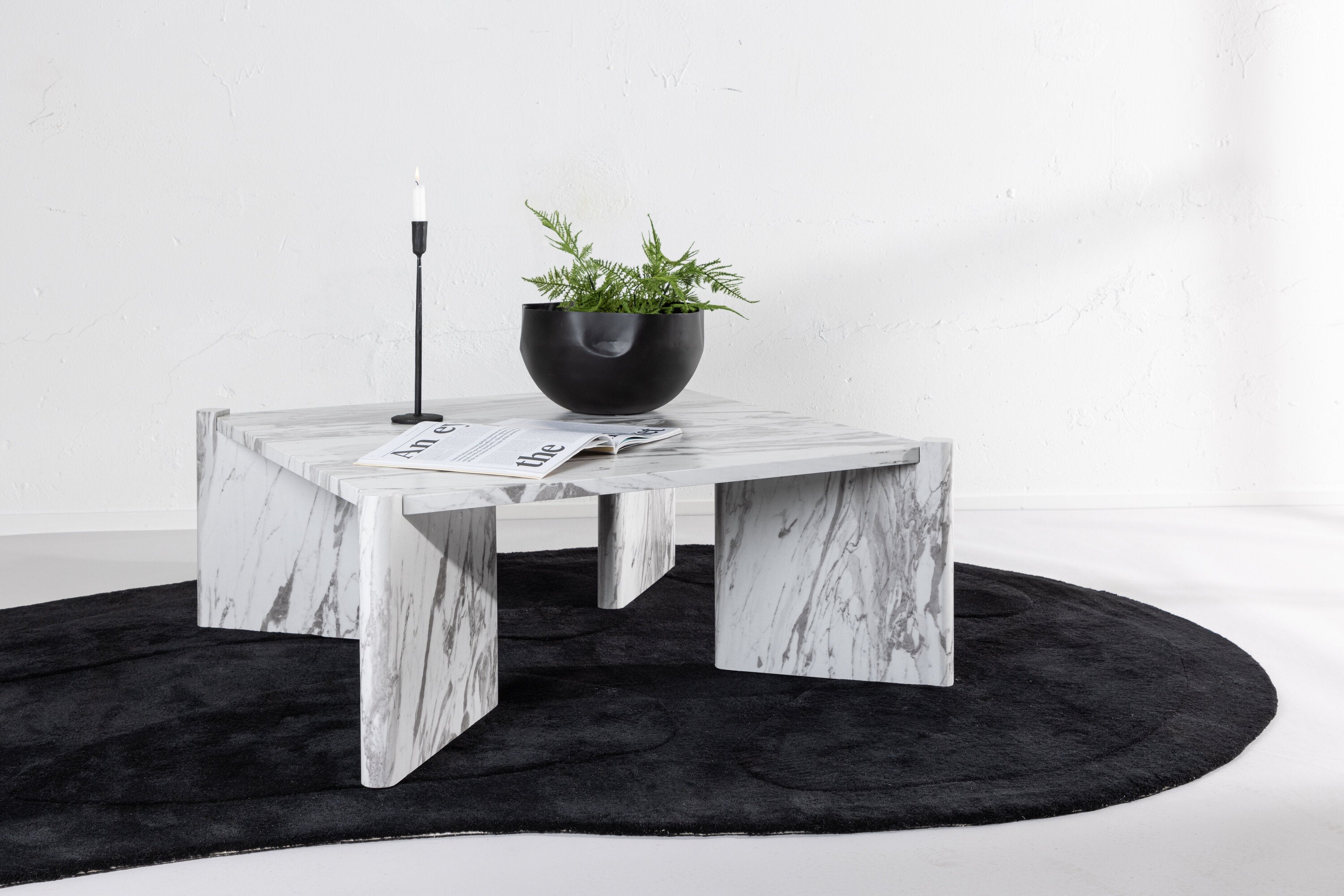 Rebellenclub Makai Salontafel - 100 x 100 cm - Wit marmerlook