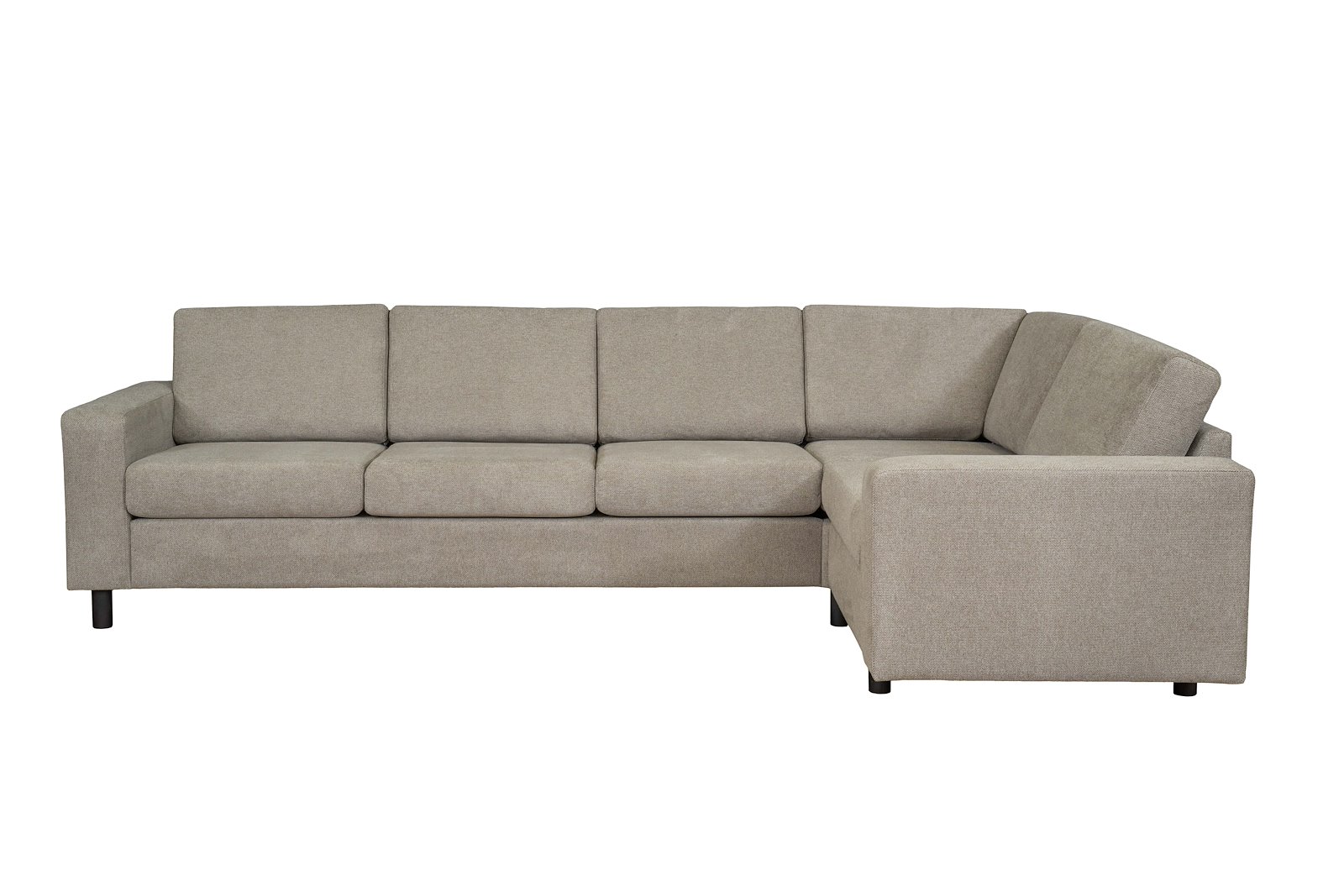 Square hjørnesofa 1,5/3,5-seter hjørnesofa. Tekstil Enter 10 Liver med arm 4 og runde ben eik natur. Vendbar