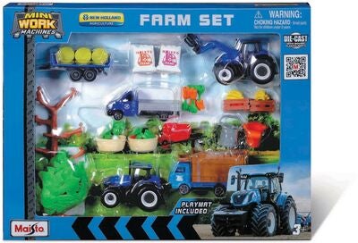 Maisto Mini Working Machines Lekesett Super Farm New Holland