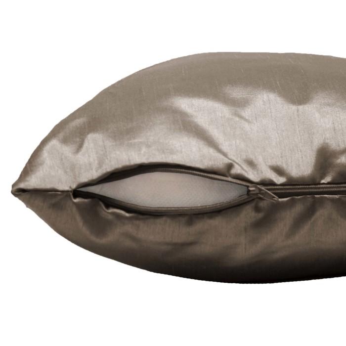 HOUSSE DE COUSSIN ENCART 40X40CM SHANA NOISETTE