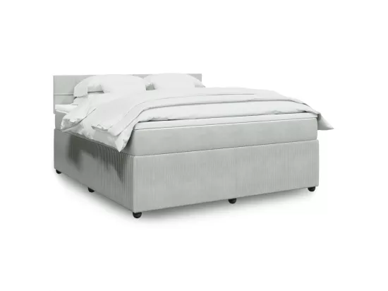 Sommier à lattes de lit et matelas Gris clair 180x200cm Velours
