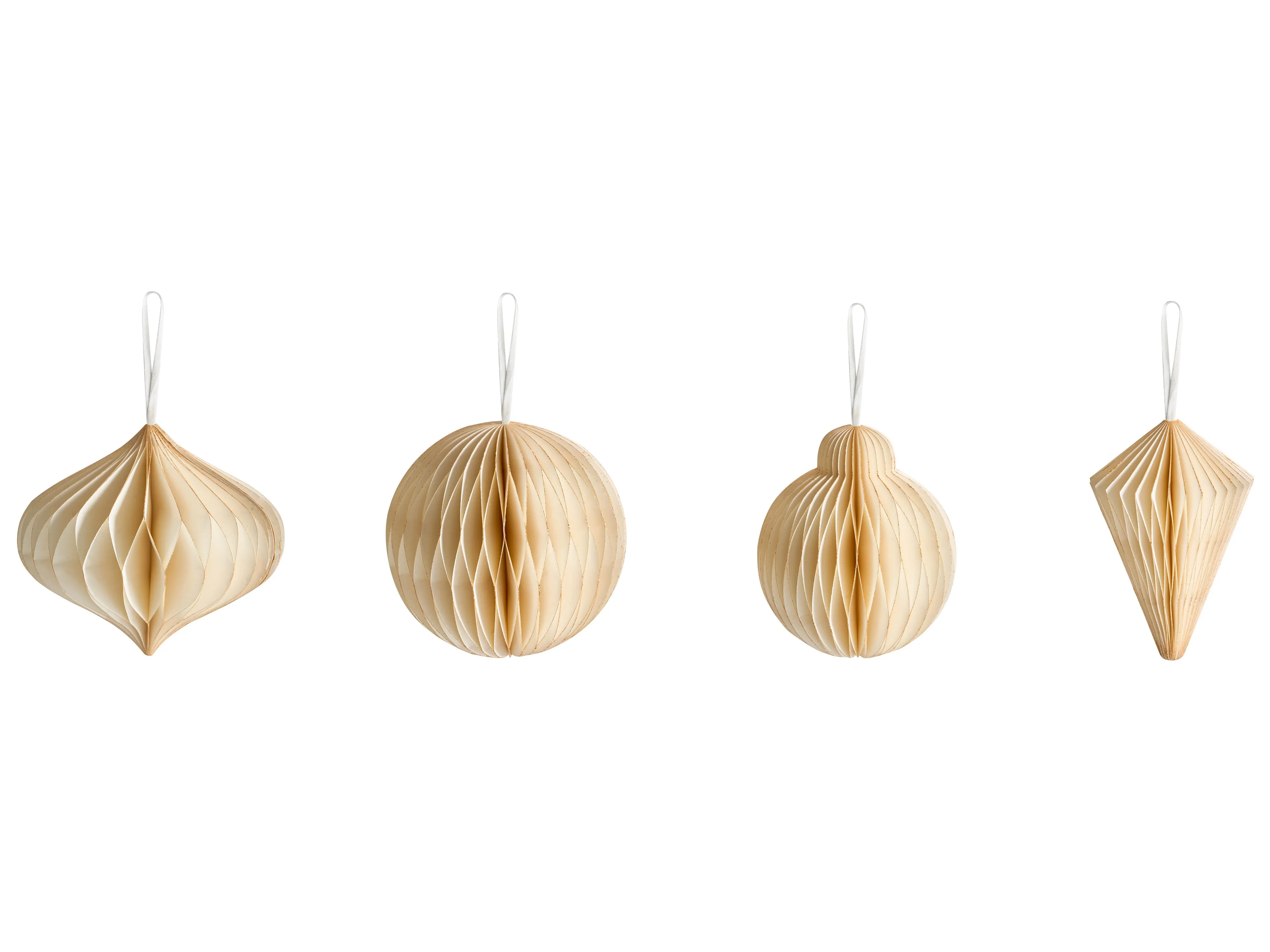 Set van 20 kerstornamenten JOLSTRA Papier Beige