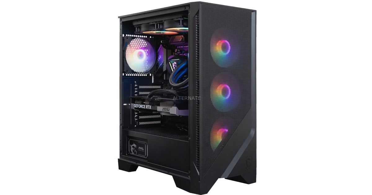 ALTERNATEThunderstorm Pro x MSI Edition Ryzen 7 - RTX 5070 gaming pc  (Zwart | R7 7800X3D | RTX 5070 | 32 GB | 2 TB SSD)