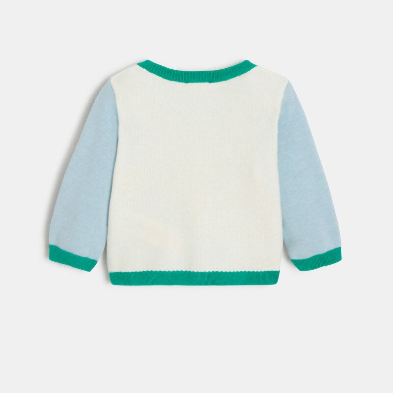 Cardigan bébé écru et vert Catimini Beige