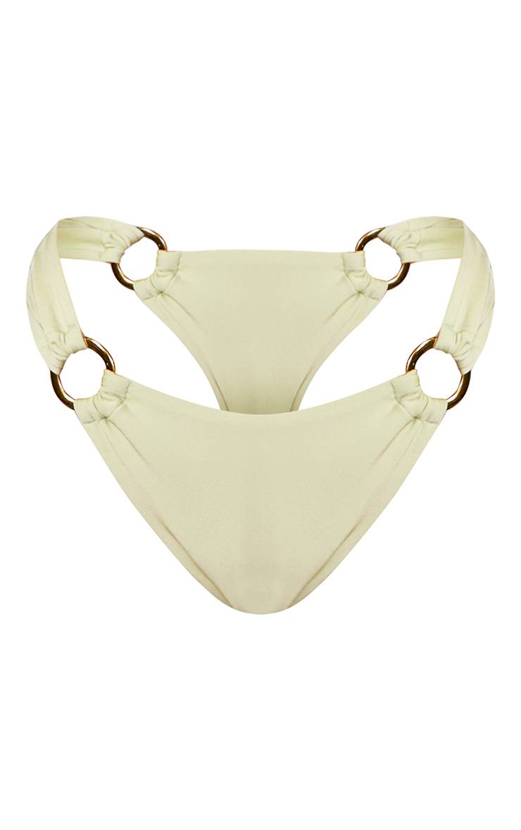 Vert Sauge Bas De Bikini Tanga Avec Détail Anneau