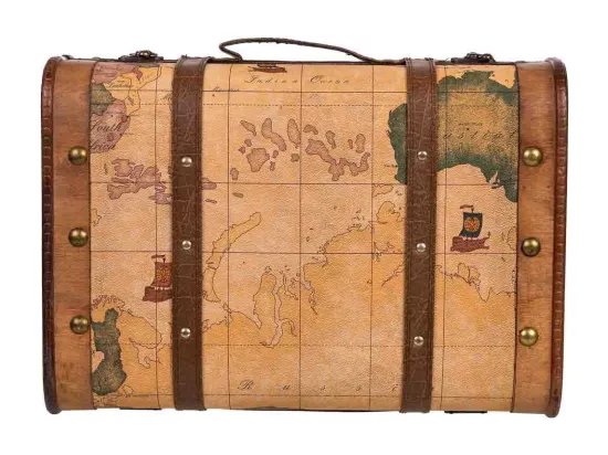 Valise en bois marron 43x30x17