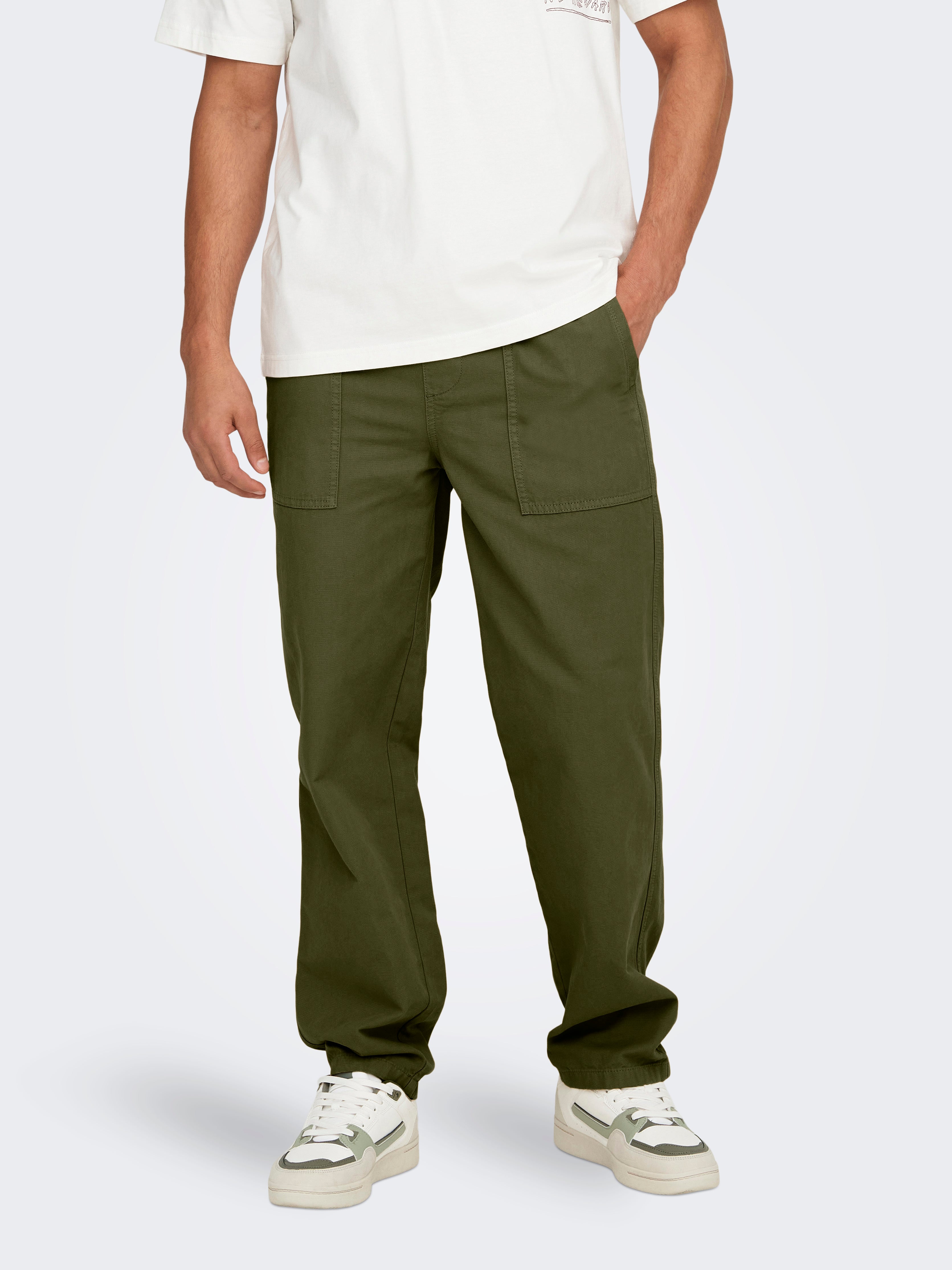 ONSSINUS Locker geschnitten Hose Dusty Olive