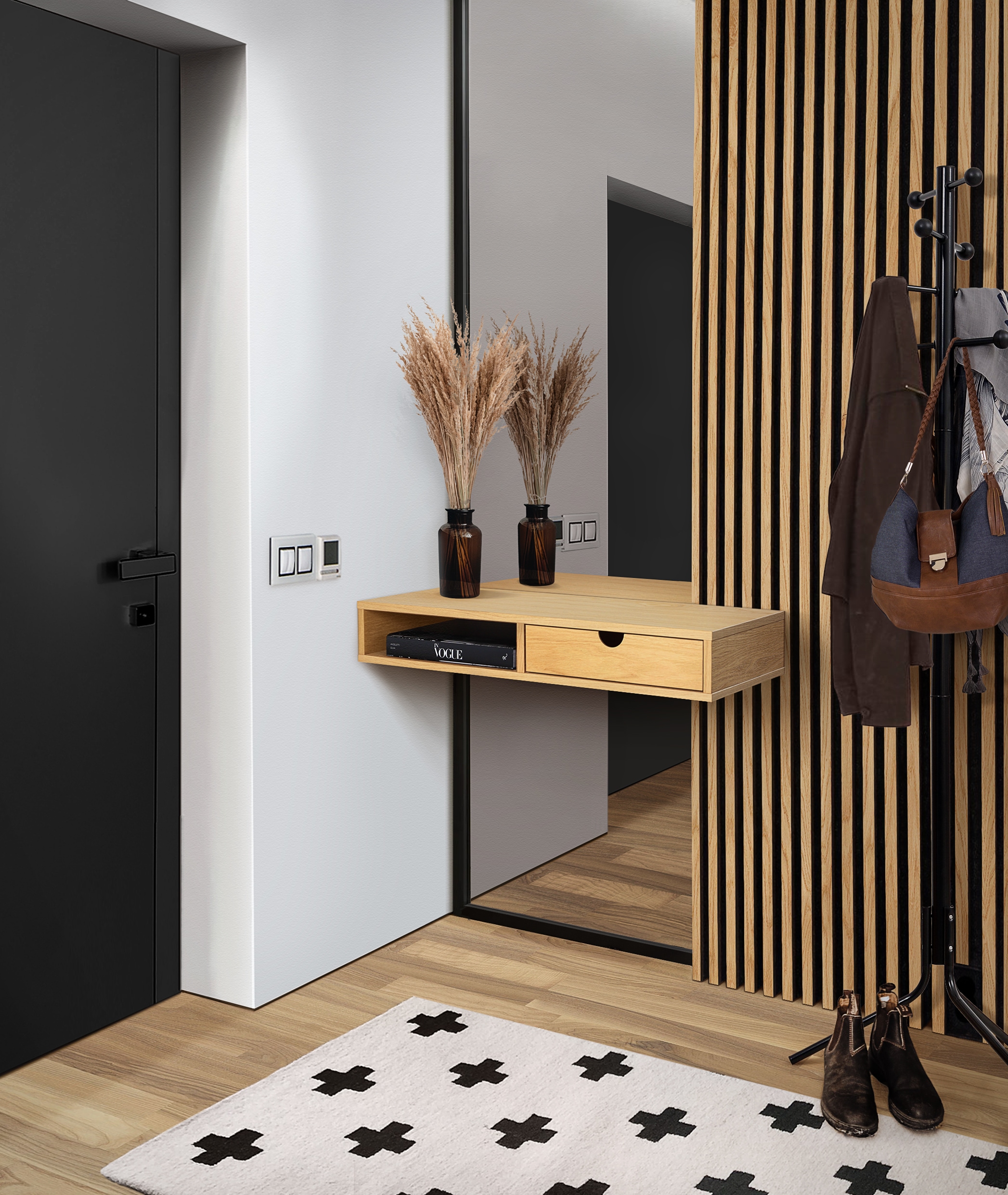 Woodman Stauraumschrank »Farsta« Mit Holzfurnier aus Eiche, platzsparend, Wandmontage, FSC®