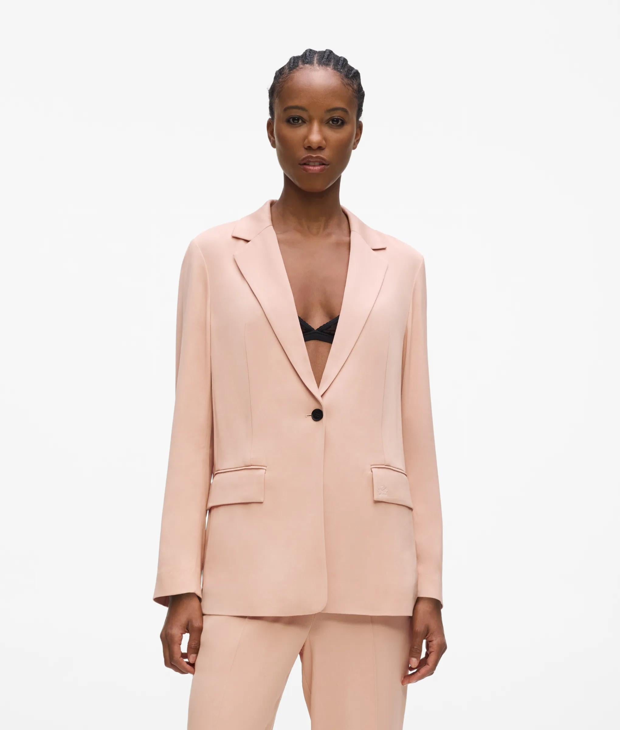 Blazer van een satijnen mix