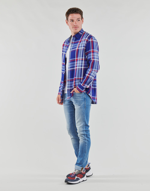 Tommy Jeans - TJM CLSC ESSENTIAL CHECK SHIRT - Marine / Blanc / Rouge