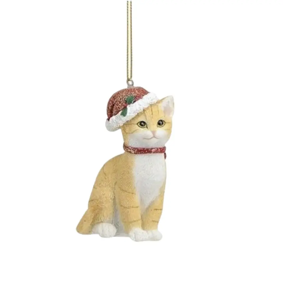 Bellatio decorations Kersthanger - kat - 9 cm - kerstboom