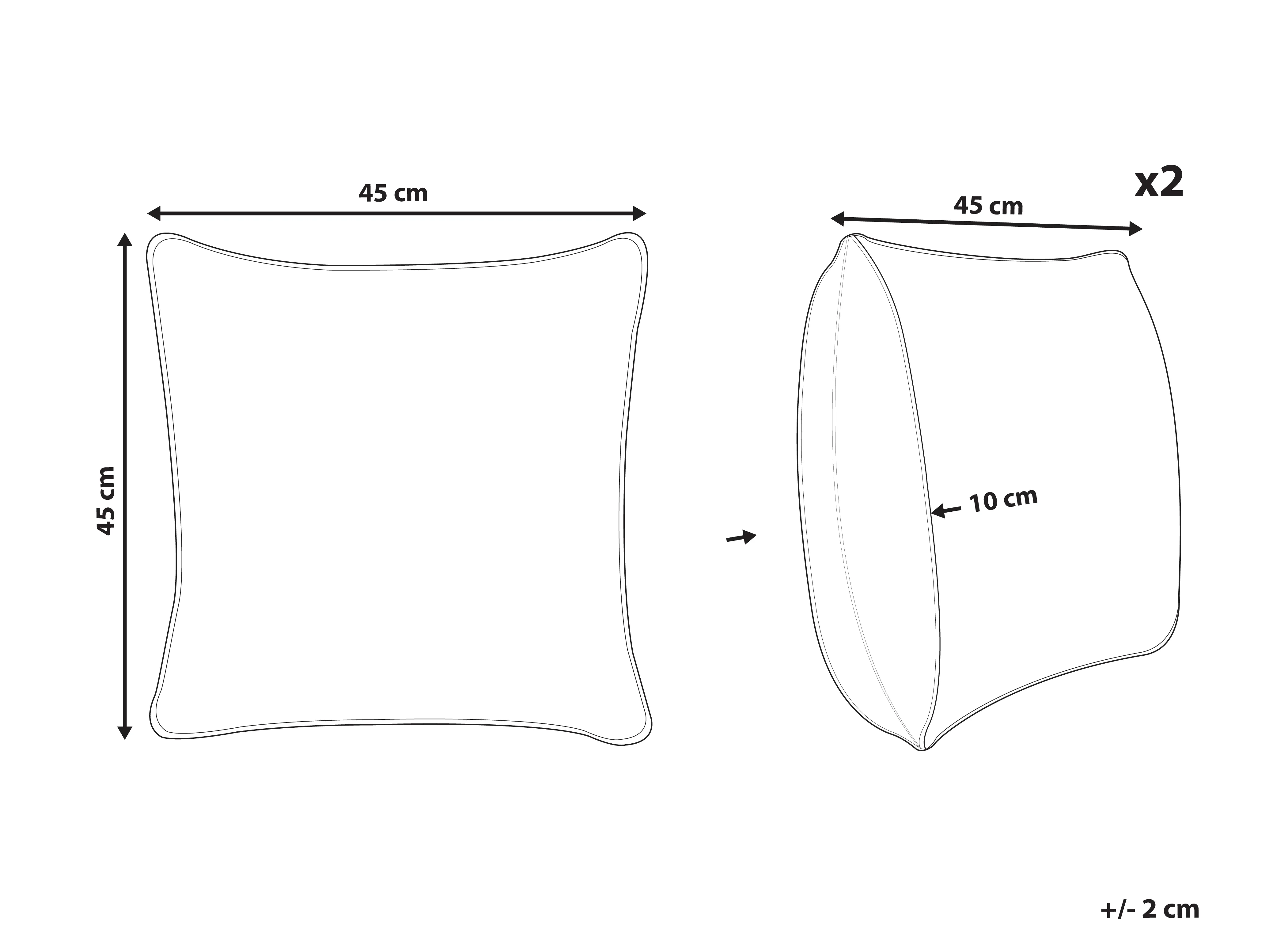 Set van 2 tuinkussens VALLORIA bloempatroon 45 x 45 cm Blauw
