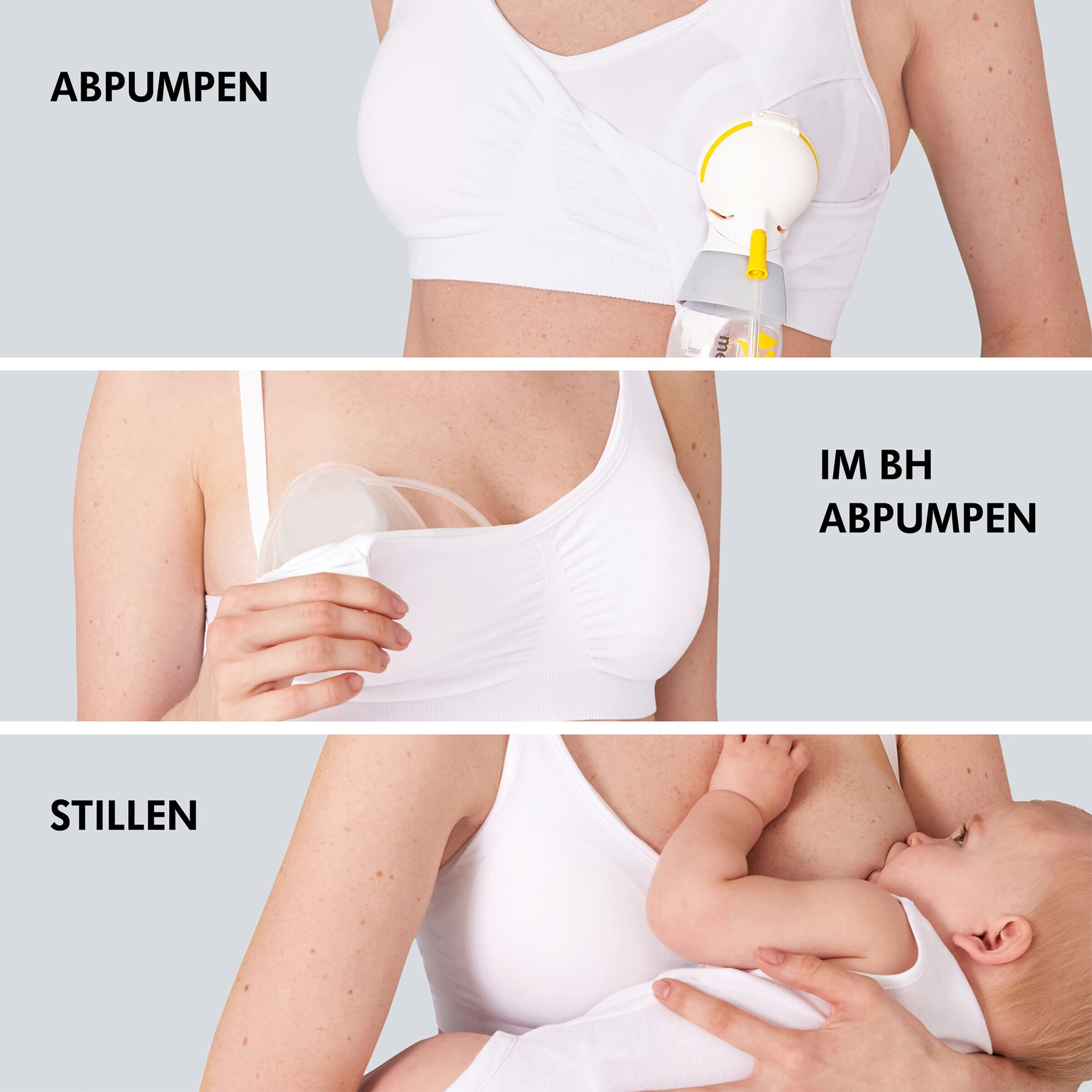 Medela Umstands- und Still-BH 3in1 mit Abpump-Funktion Nursing and Pumping weiß