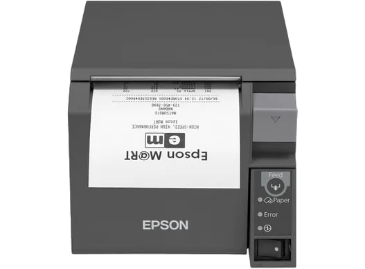 Epson TM T70II (025C1) - Kvitteringsprinter - termisk linje - Rulle (7,95 cm) - 180 x 180 dpi - op til 250 mm/sek. - USB 2.0, LAN (UB-E04) - skærer - sort