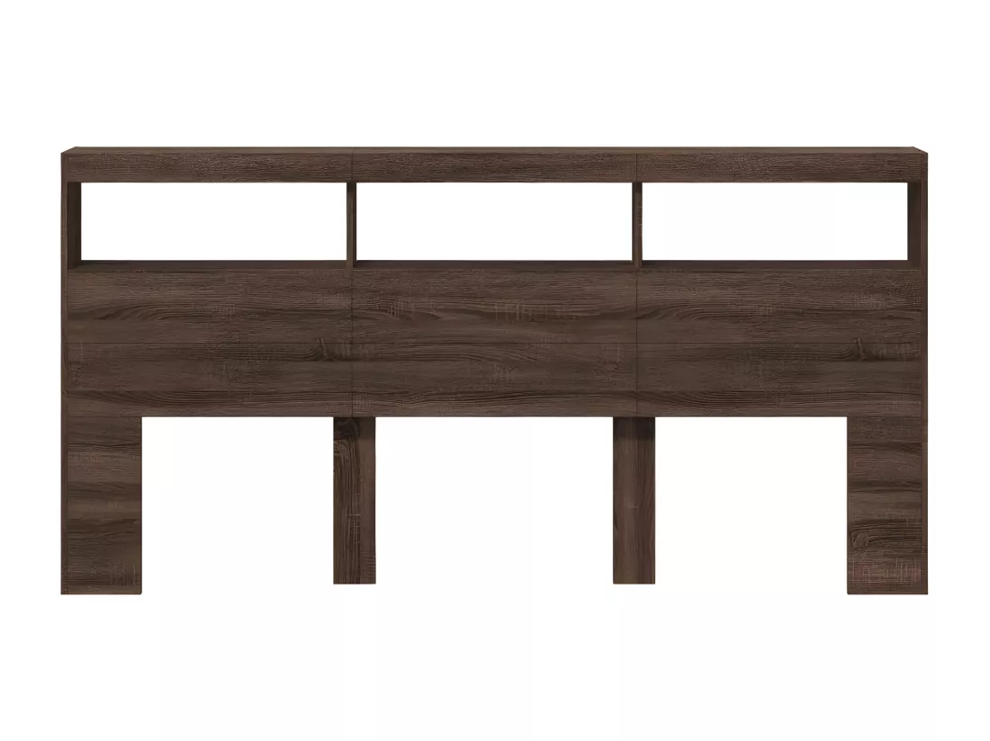 Armoire tête de lit avec LED chêne marron 200x17x102 cm