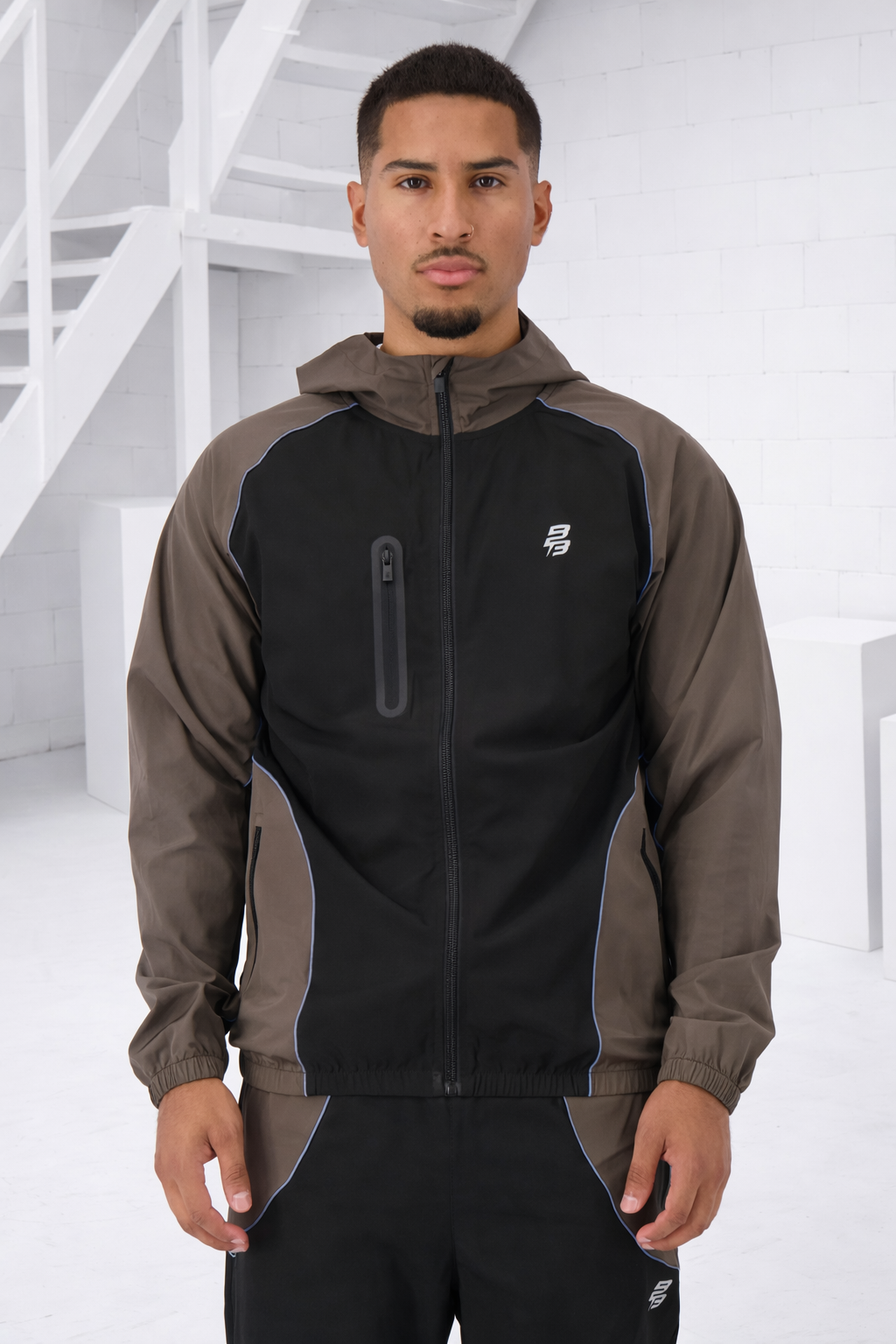 Black Bananas Rflct Vest Heren Zwart/Bruin