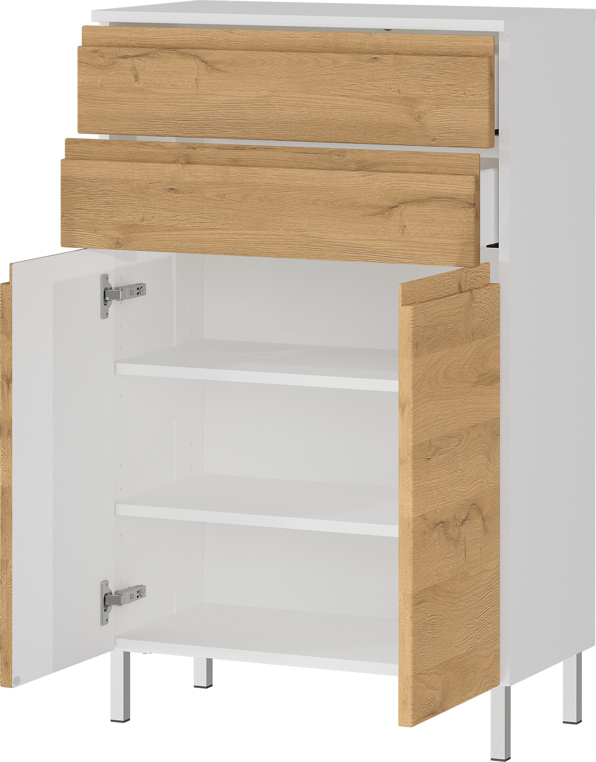 Kommode SOPHIE 60x97x34 weiß/Grandson-Eiche Nb.