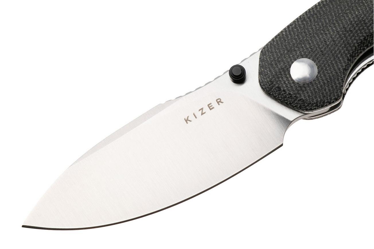 Kizer Meteora V3730A1, Satin Nitro-V, Black Micarta zakmes, Evgeniy Bulychev design