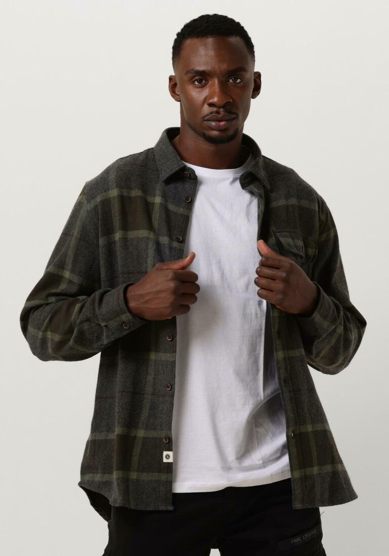 ANERKJENDT donkergrijze anerkjendt casual overhemd akleif brushed check