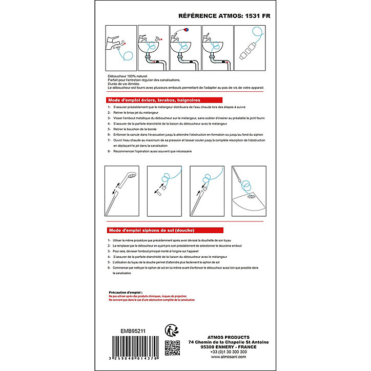 Déboucheur haute pression Atmos 1.5 m
