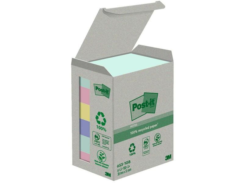 Post-it Notizzettel Recycling Notes 38 x 51  mm Post-it Recycling Notes in verschiedenen Farben