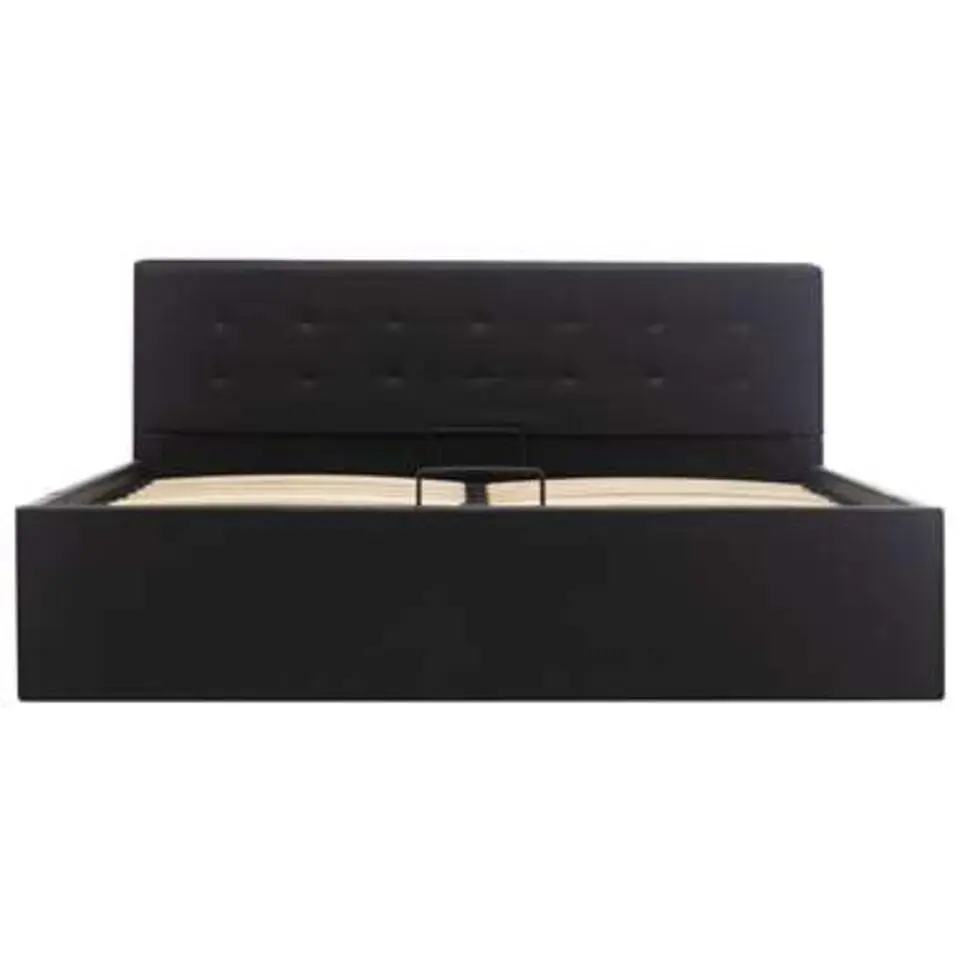 vidaXL - Bed met opbergruimte - Hydraulisch - Zwart - Kunstleer - 140x200 cm